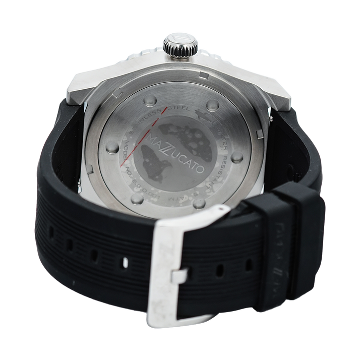 Jam Tangan Mazzucato EGO1MHV2 Men Black Dial Black Rubber Strap