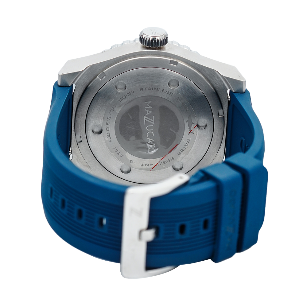 Jam Tangan Mazzucato EGO1MHV3 Men Blue Dial Blue Rubber Strap