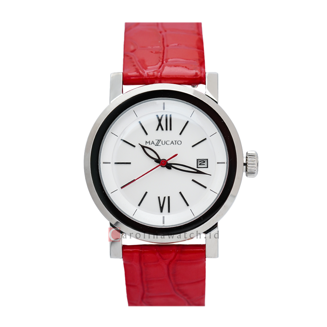 Jam Tangan Mazzucato EGO3LHV1 Women White Dial Red Leather Strap