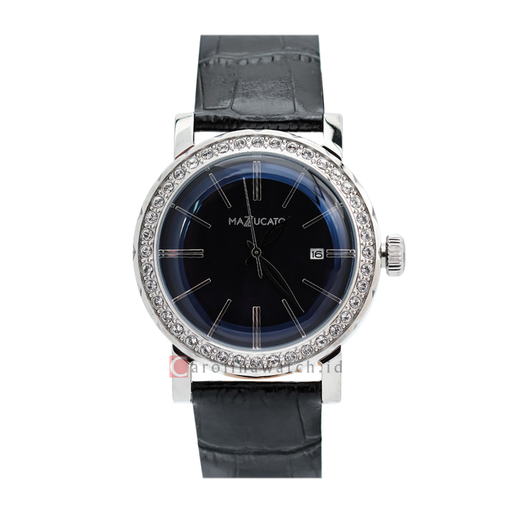 Jam Tangan Mazzucato EGO3LHV2 Women Black Dial Black Leather Strap