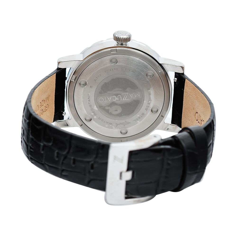 Jam Tangan Mazzucato EGO3LHV2 Women Black Dial Black Leather Strap