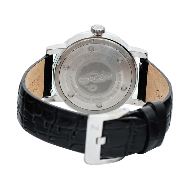 Jam Tangan Mazzucato EGO3LHV2 Women Black Dial Black Leather Strap