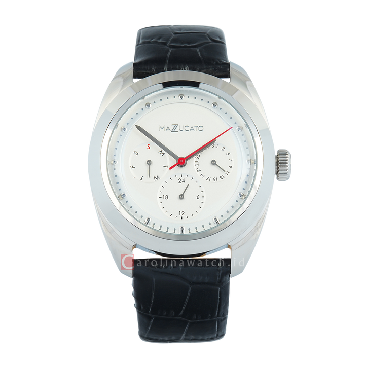 Jam Tangan Mazzucato EGO4LFV1-BA Women White Dial Black Leather Strap