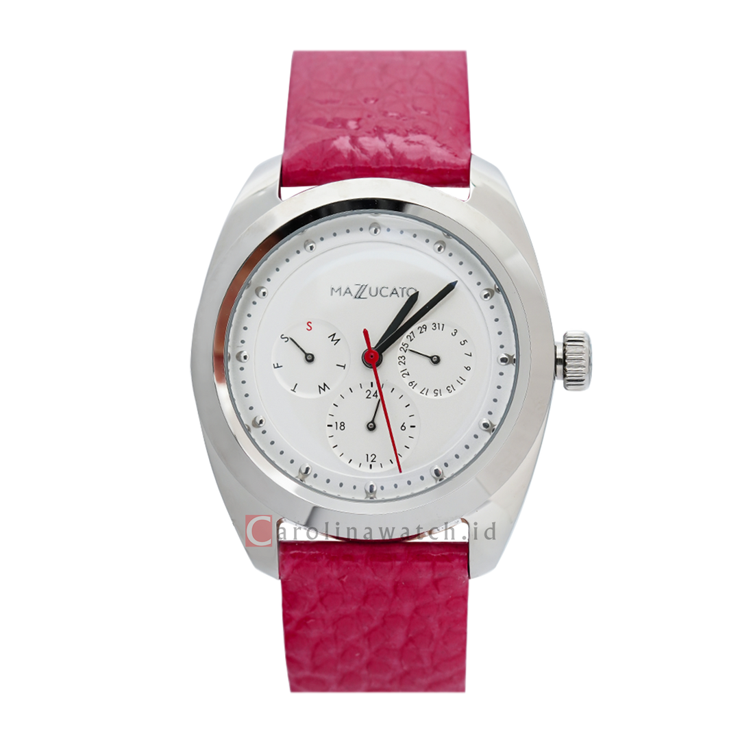 Jam Tangan Mazzucato EGO4LFV1 Women White Dial Red Leather Strap