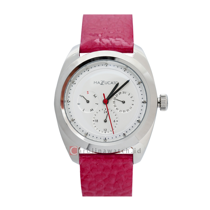 Jam Tangan Mazzucato EGO4LFV1 Women White Dial Red Leather Strap