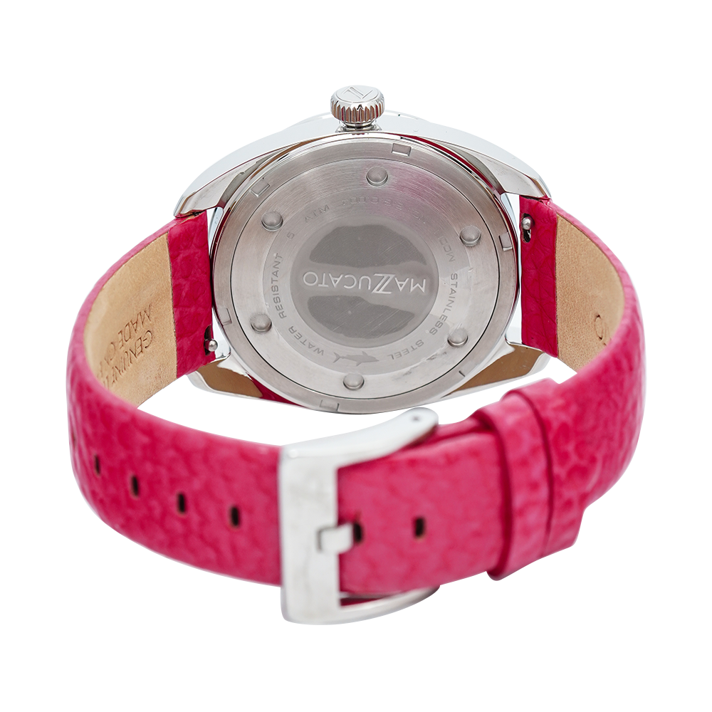 Jam Tangan Mazzucato EGO4LFV1 Women White Dial Red Leather Strap