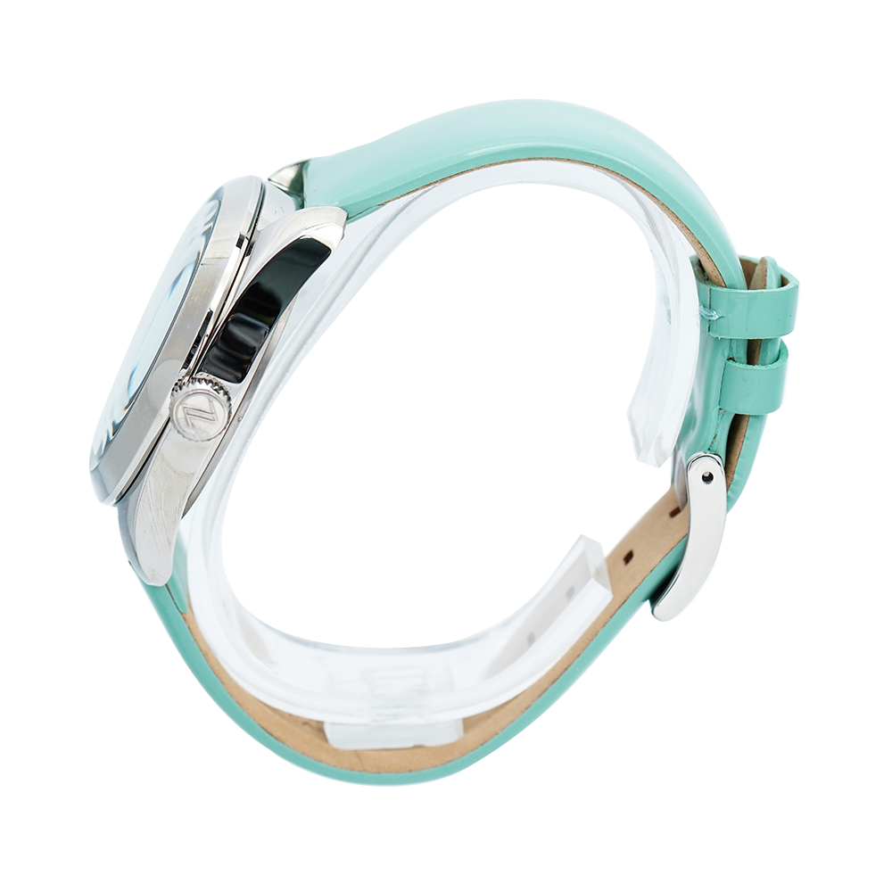 Jam Tangan Mazzucato EGO4LFV2 Women Black Dial Turquoise Leather Strap