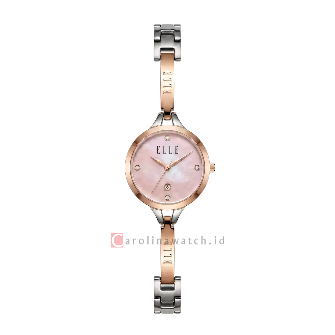 Jam Tangan ELLE Aurore EL009-3SRG12B18 Women Pink Dial Stainless Steel Strap