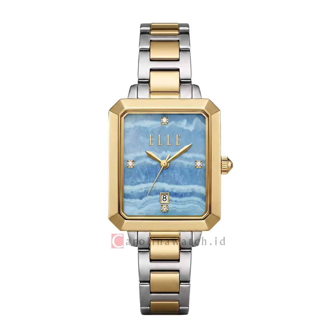 Jam Tangan ELLE FÉLICITÉ EL010-3SG04B16 Women Blue Dial Dual Tone Stainless Steel Strap