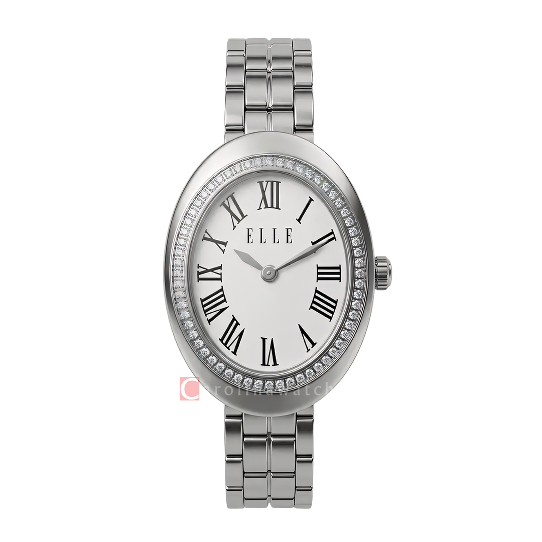 Jam Tangan ELLE ETERNELLE EL013-6S01B02 Women White Dial Stainless Steel Strap