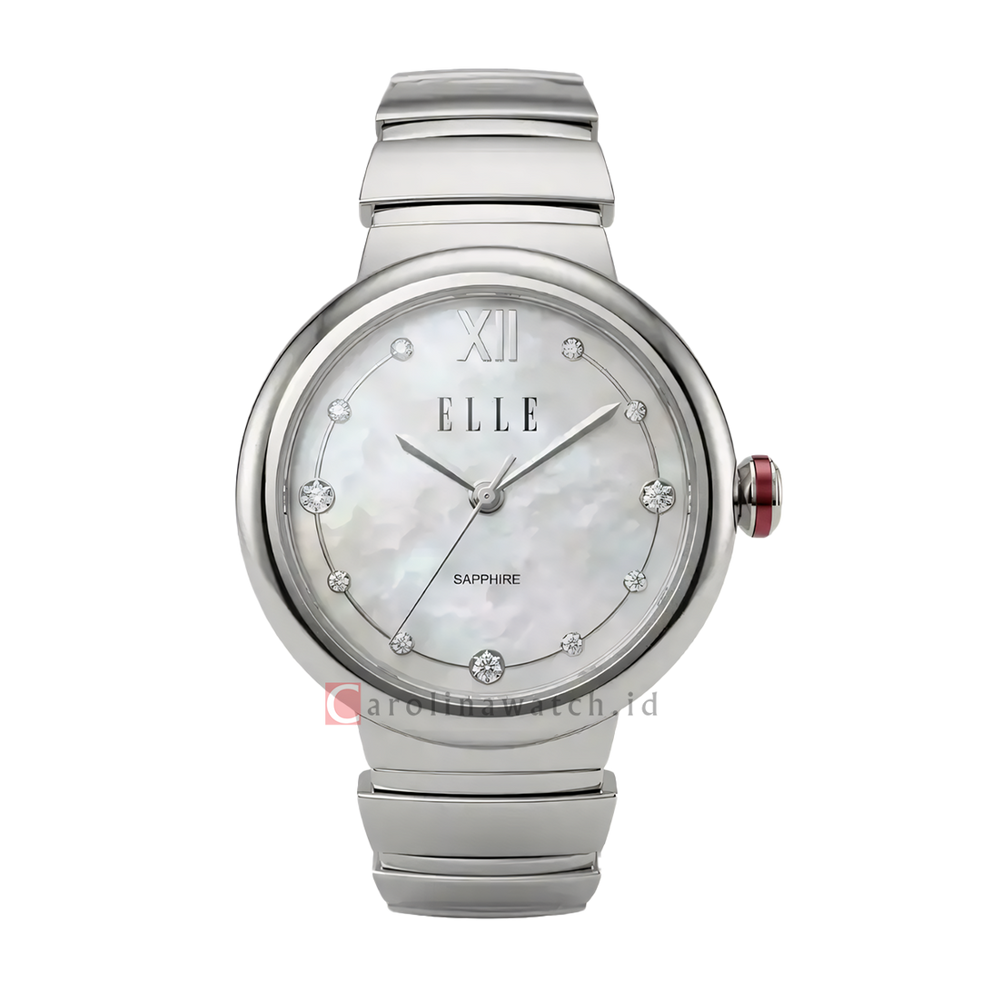 Jam Tangan ELLE Lumiere EL016-3S13-B02 Women Silver White Dial Stainless Steel Strap