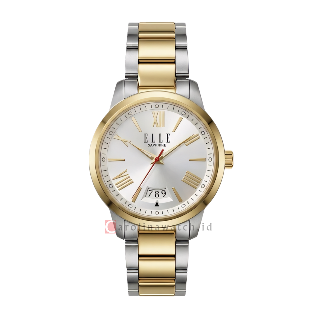 Jam Tangan ELLE Cherie EL020-3SG02-B16 Women Silver Dial Dual Tone Stainless Steel Strap