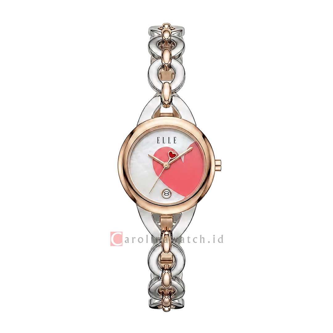 Jam Tangan ELLE Choose EL022-3RG01-B18 Women Silver - Love Dial Dual Tone Bracelet Strap