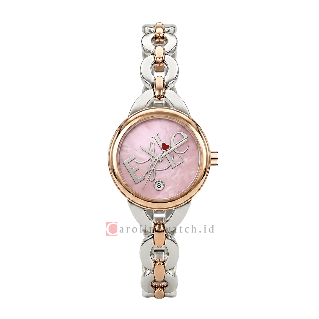 Jam Tangan ELLE Choose EL022-3RG11-B18 Women Pink Dial Dual Tone Bracelet Strap