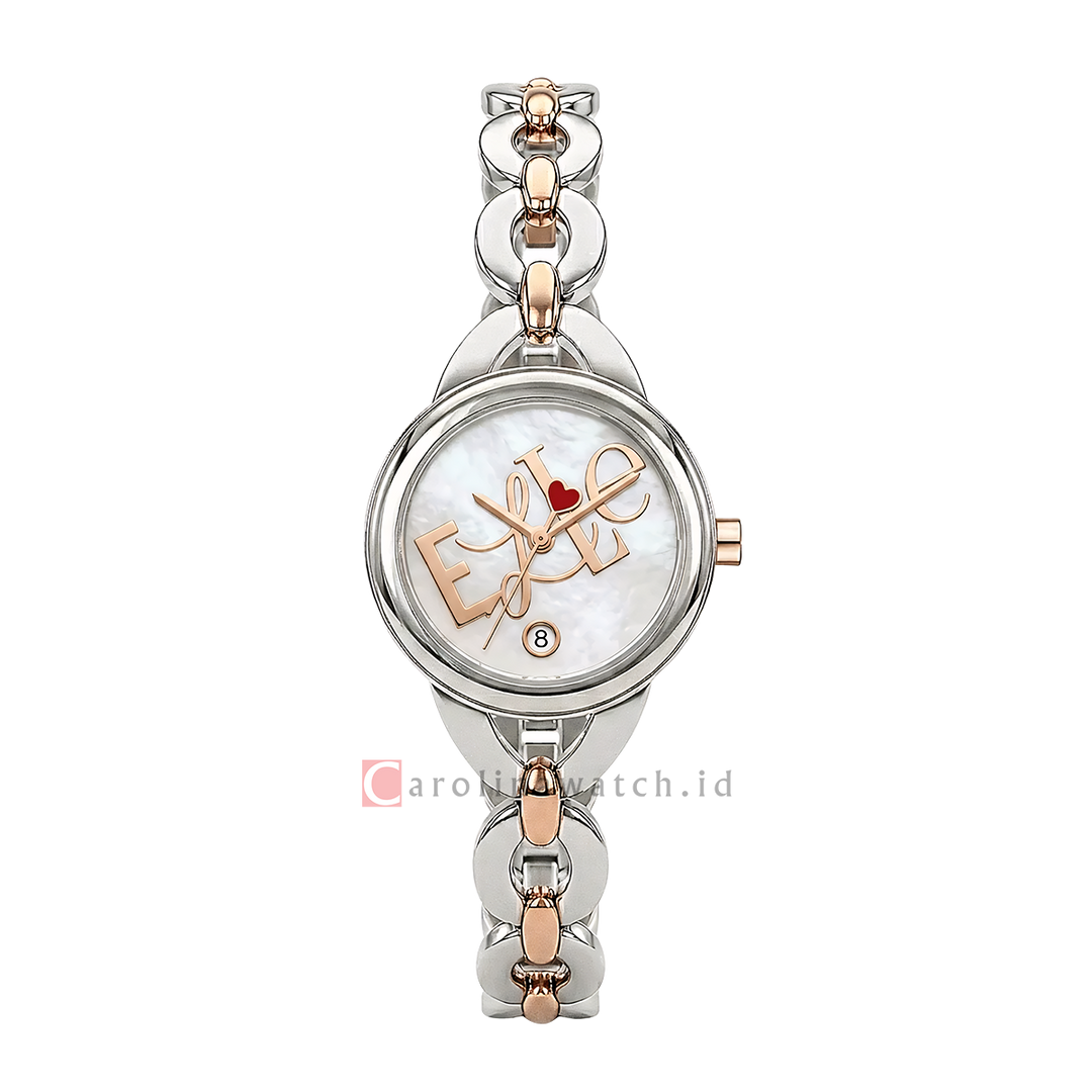 Jam Tangan ELLE Choose EL022-3S01-B18 Women Silver Dial Dual Tone Bracelet Strap