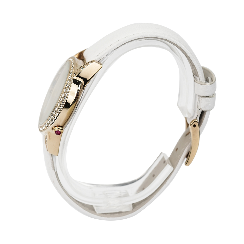 Jam Tangan Elle Time EL20054S06N Women MOP Dial White Leather Strap
