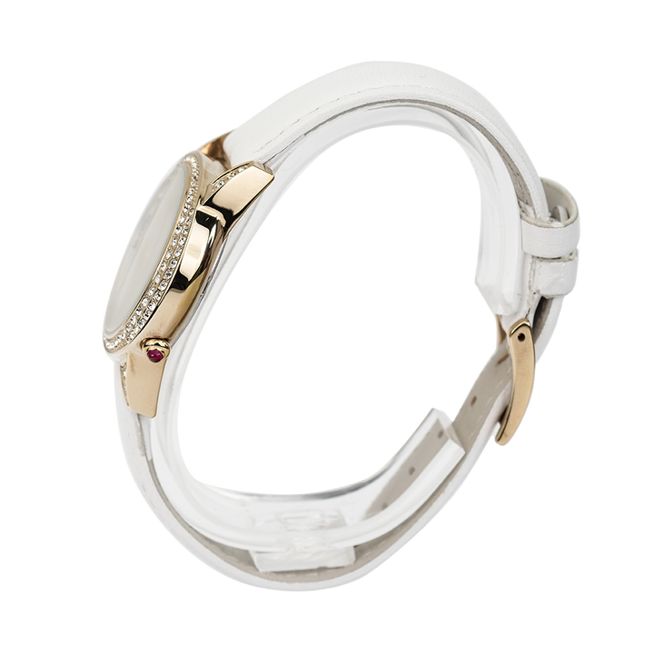 Jam Tangan Elle Time EL20054S06N Women MOP Dial White Leather Strap