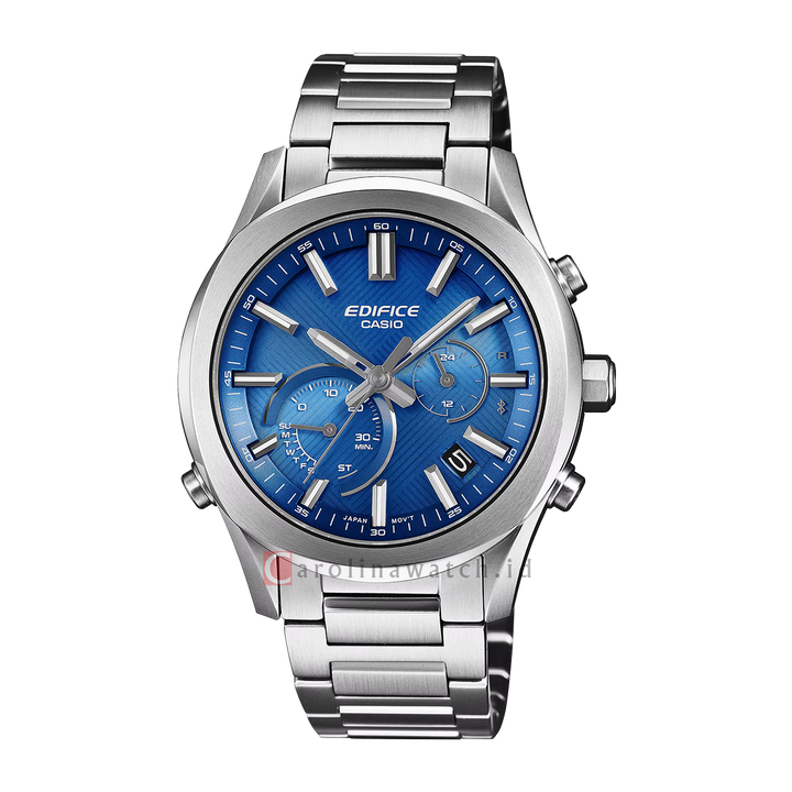 Jam Tangan Casio Edifice EQB-1300D-2A Men Blue Dial Solid stainless steel Band