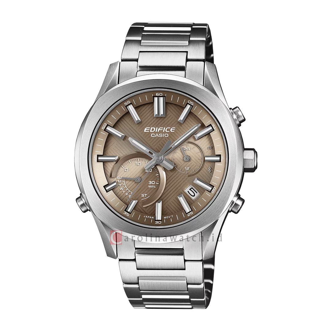 Jam Tangan Casio Edifice EQB-1300D-5A Men Brown Dial Solid stainless steel Band