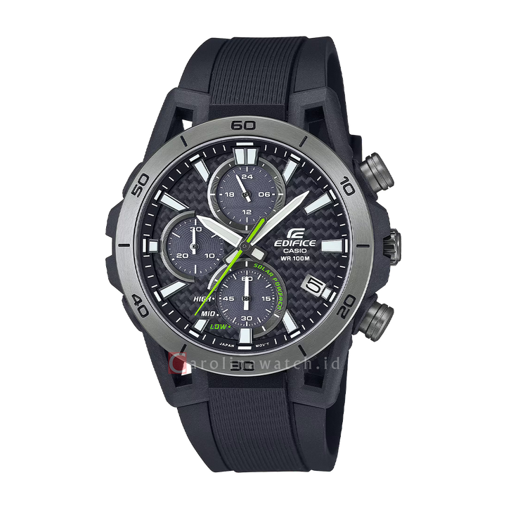 Jam Tangan Casio Edifice Sospensione EQS-960PB-1A Solar Powered Dial Black Resin Band