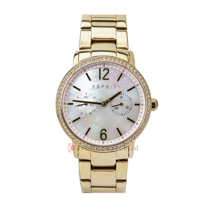 Jam Tangan ESPRIT ES108092002 Women MOP Dial Gold Stainless Steel Strap