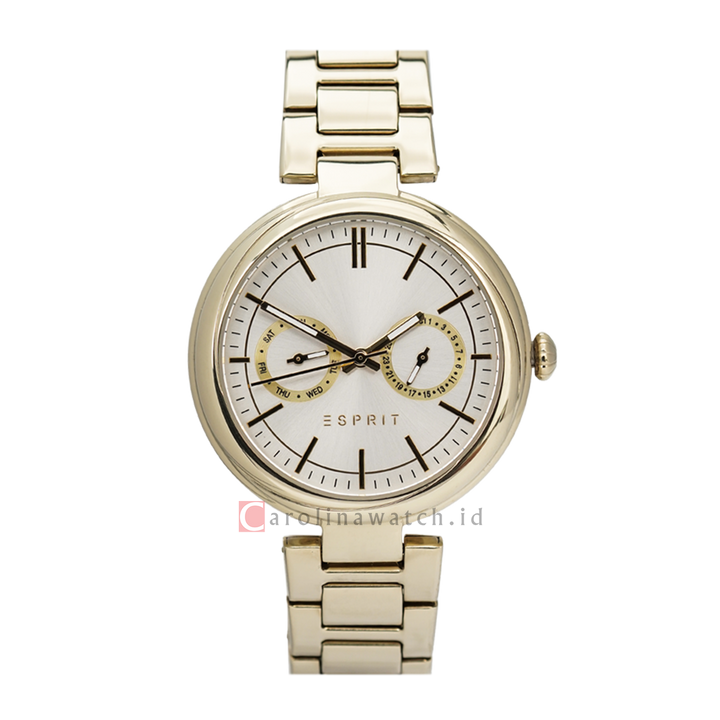 Jam Tangan ESPRIT ES109512004 Women Silver Dial Gold Stainless Steel Strap
