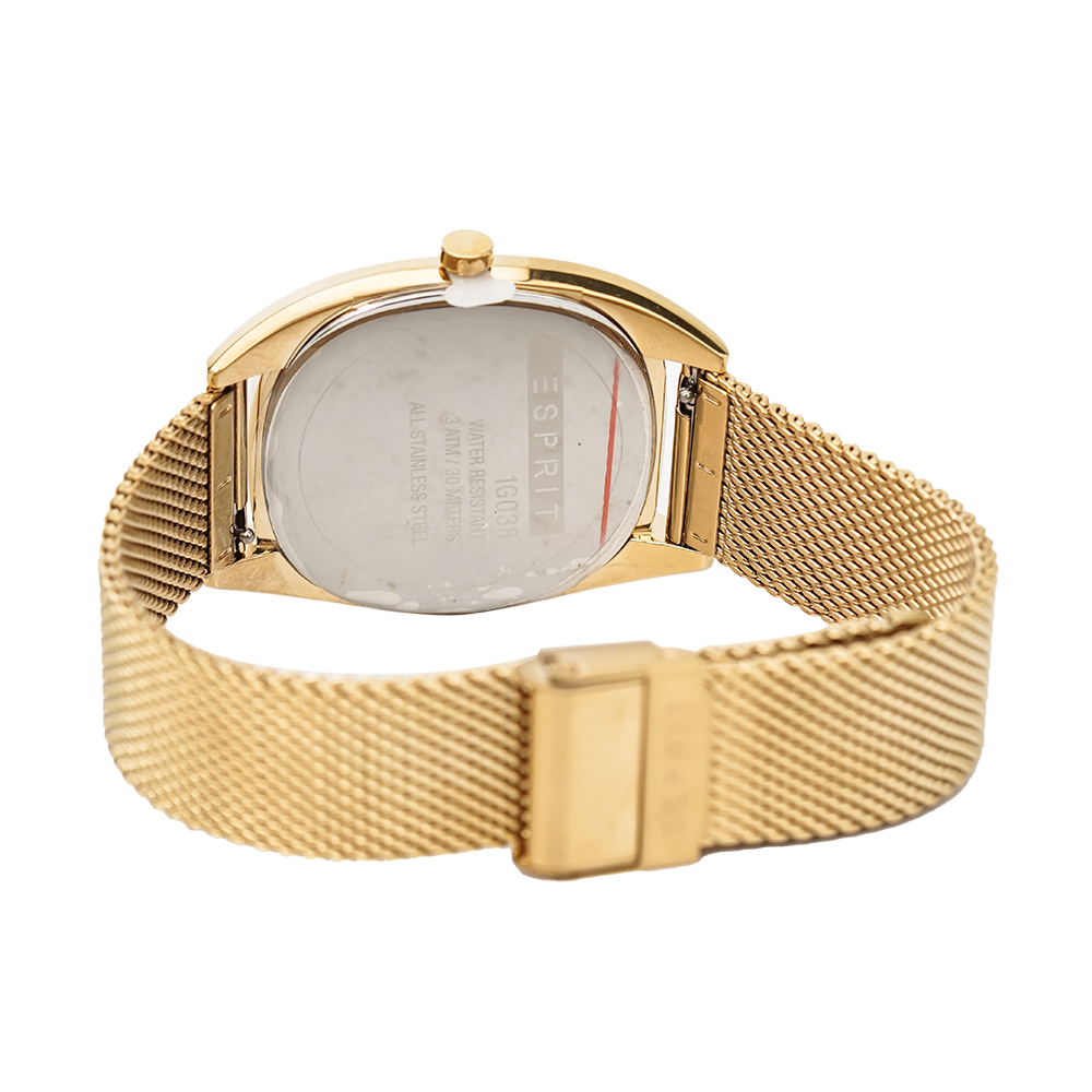 Jam Tangan ESPRIT ES1G038M0085 Men Black Dial Gold Stainless Steel Strap