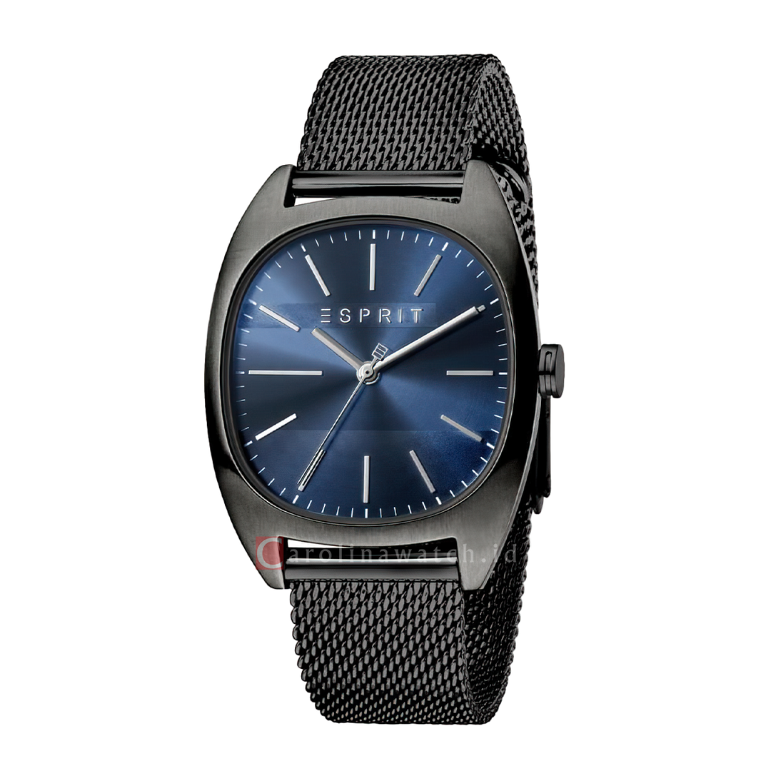 Jam Tangan ESPRIT ES1G038M0095 Men Blue Dial Black Stainless Steel Strap