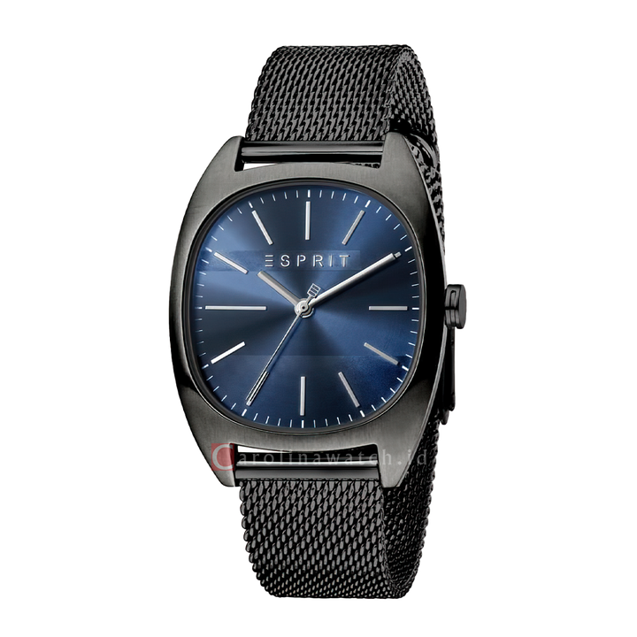 Jam Tangan ESPRIT ES1G038M0095 Men Blue Dial Black Stainless Steel Strap