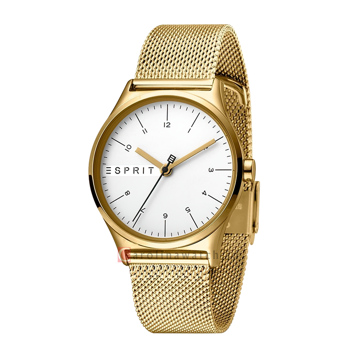 Jam Tangan ESPRIT ES1L034M0075 Women White Dial Gold Stainless Steel Strap