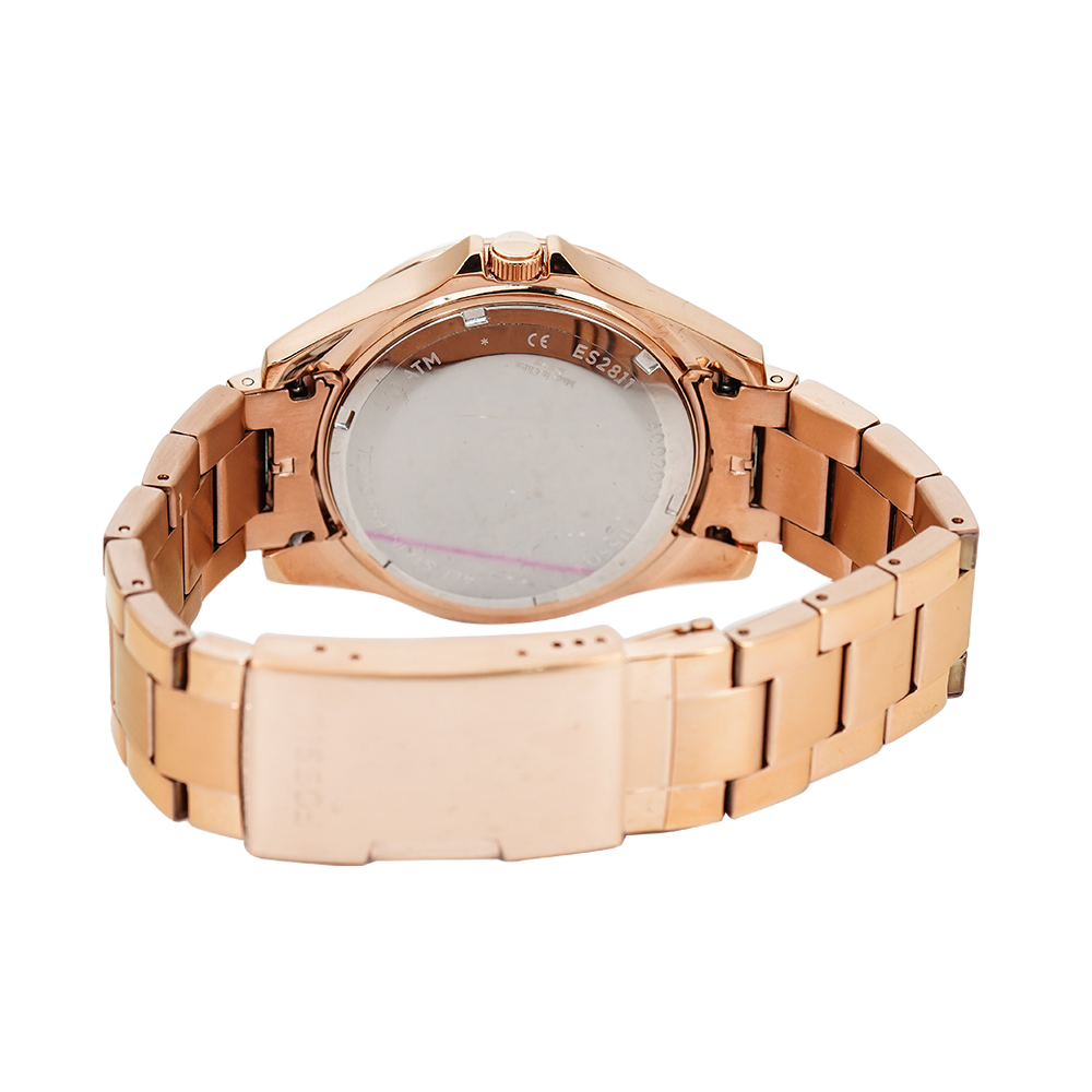 Jam Tangan Fossil Riley ES2811 Multifunction Women Rose Gold Dial Rose Gold Stainless Steel Strap