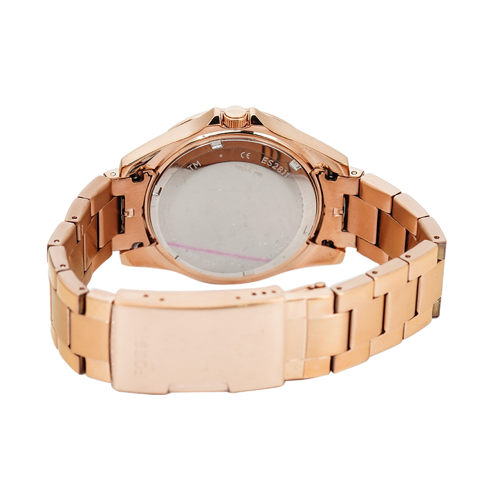 Jam Tangan Fossil Riley ES2811 Multifunction Women Rose Gold Dial Rose Gold Stainless Steel Strap