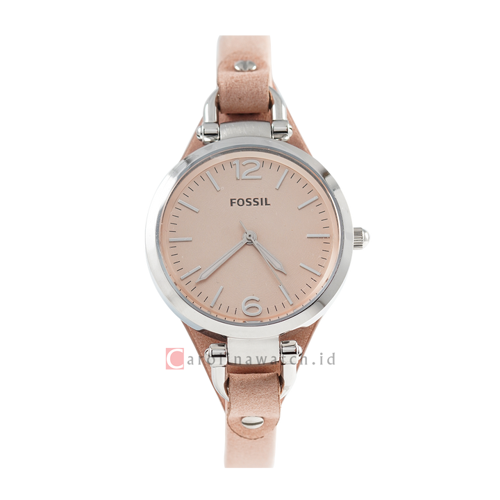 Jam Tangan Fossil Georgia ES2830 Women Taupe Dial Taupe Leather Strap