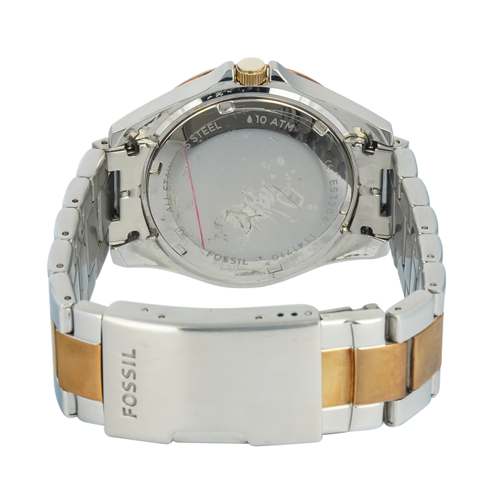 Jam Tangan Fossil Riley ES3204 Multifunction Women Silver Dial Dual Tone Stainless Steel Strap