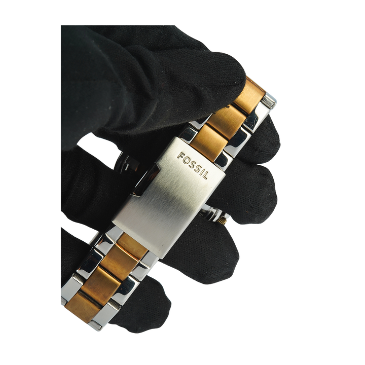 Jam Tangan Fossil Riley ES3204 Multifunction Women Silver Dial Dual Tone Stainless Steel Strap