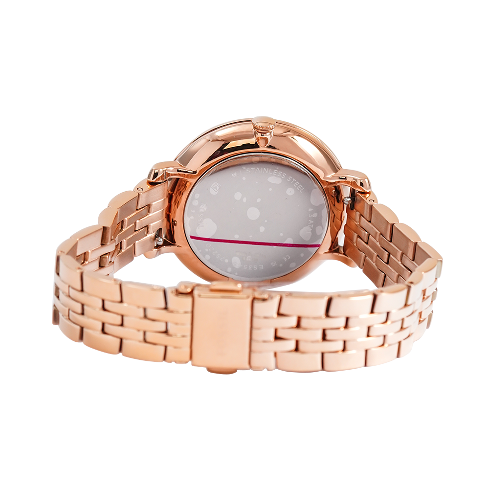 Jam Tangan Fossil Jacqueline ES3546 Women Rose Gold Dial Rose Gold Stainless Steel Strap