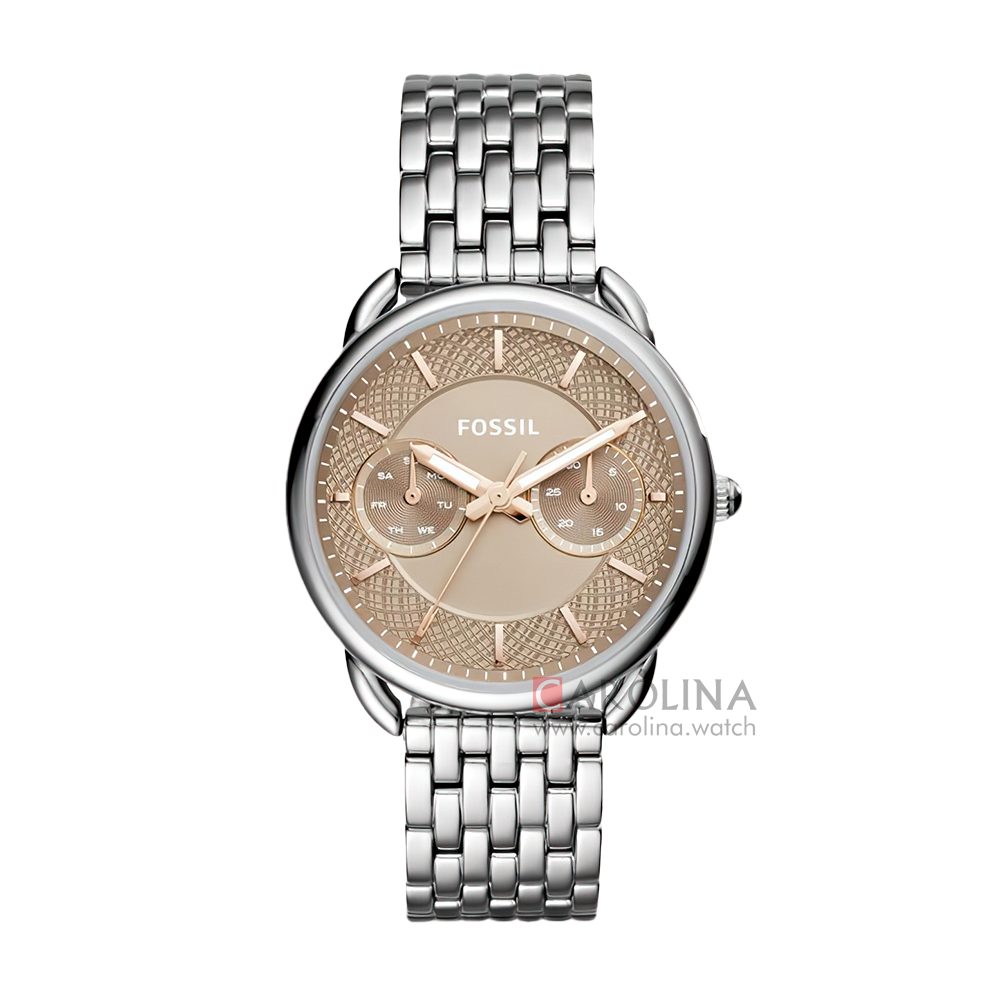 Jam Tangan Fossil Tailor ES4225 Women Multifunction Beige Dial Stainless Steel Strap