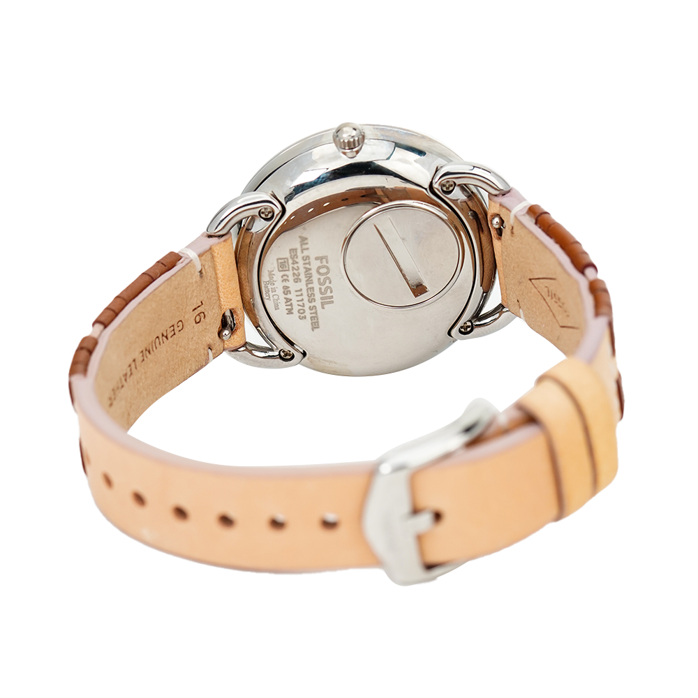 Jam Tangan Fossil Tailor ES4226 Multifunction Women White Dial Multicolor Leather Strap