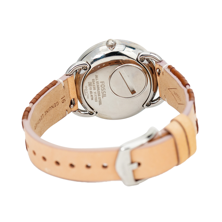 Jam Tangan Fossil Tailor ES4226 Multifunction Women White Dial Multicolor Leather Strap