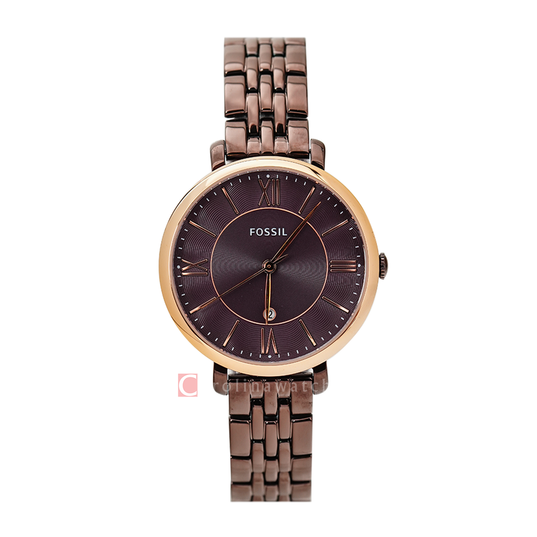 Jam Tangan Fossil Jacqueline ES4275 Women Brown Dial Brown Stainless Steel Strap