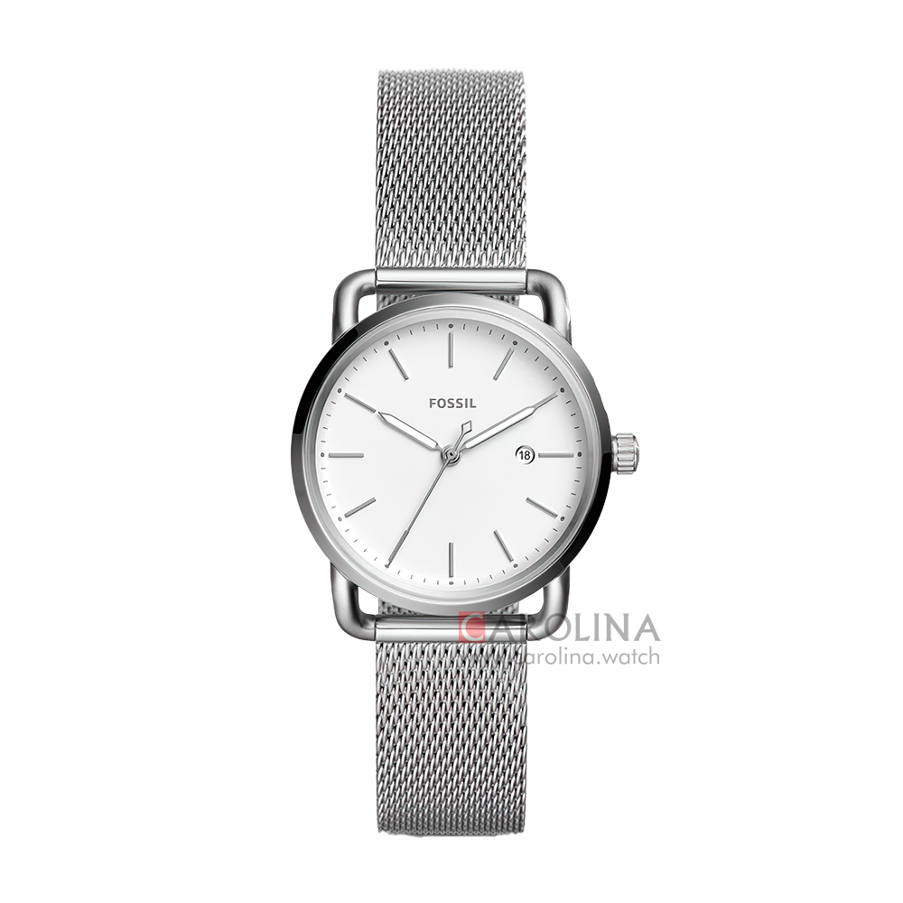 Jam Tangan Fossil The Commuter ES4331 Women Silver Dial Stainless Steel Strap