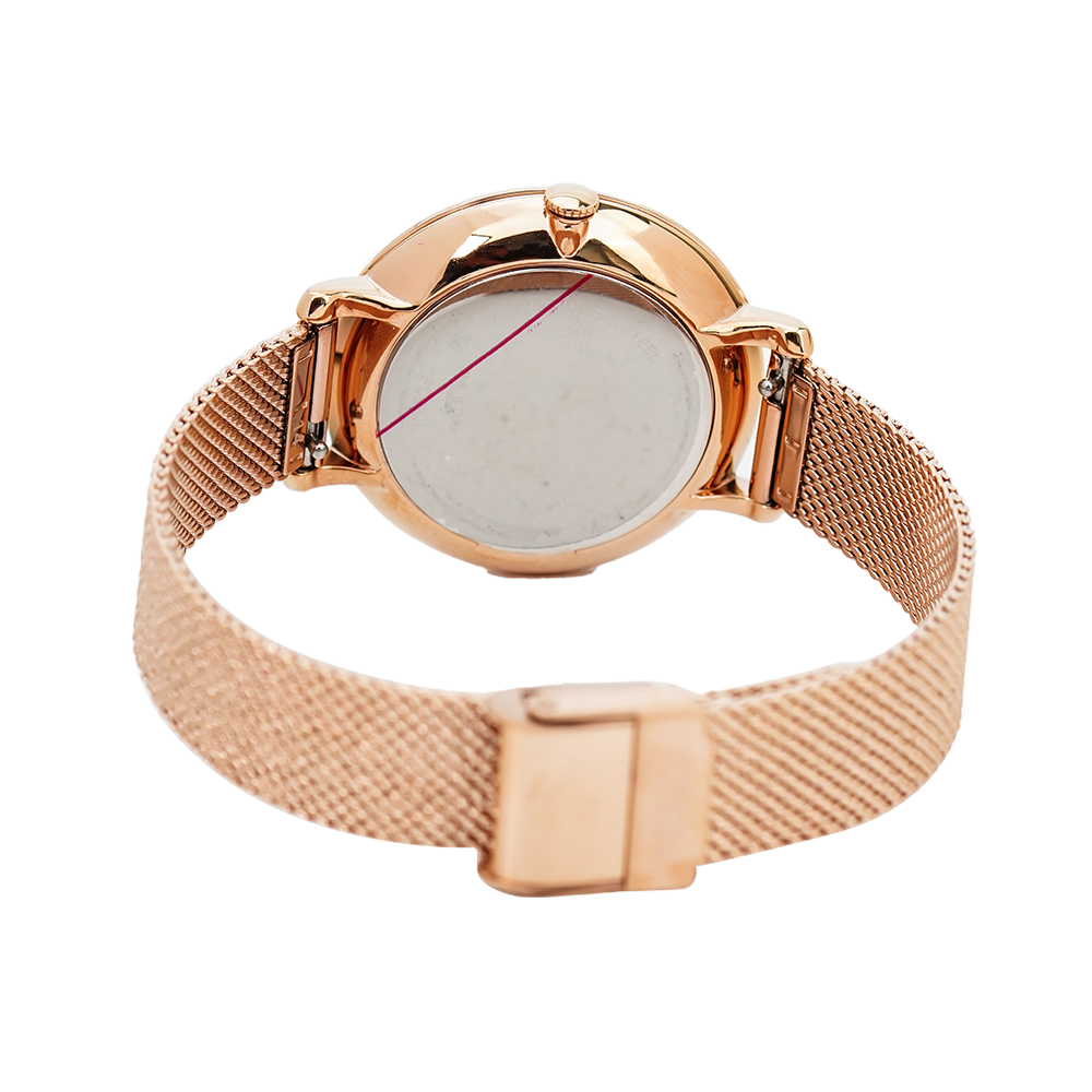 Jam Tangan Fossil Jacqueline ES4352 Women White Dial Rose Gold Mesh Stainless Steel Strap