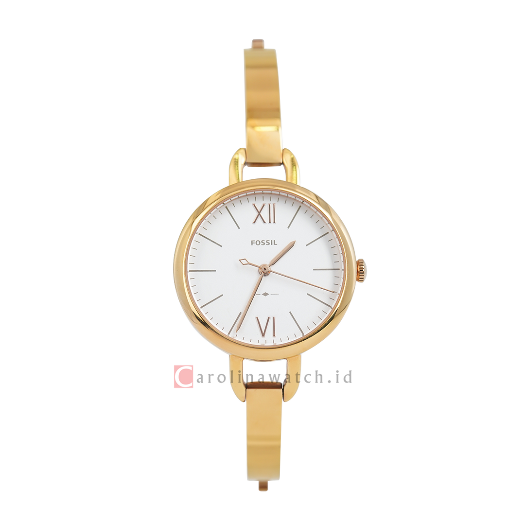 Jam Tangan Fossil Annette ES4391 Women White Dial Gold Stainless Steel Carolina Watch