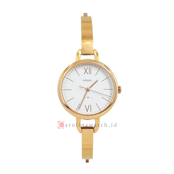 Jam Tangan Fossil Annette ES4391 Women White Dial Gold Stainless Steel Strap