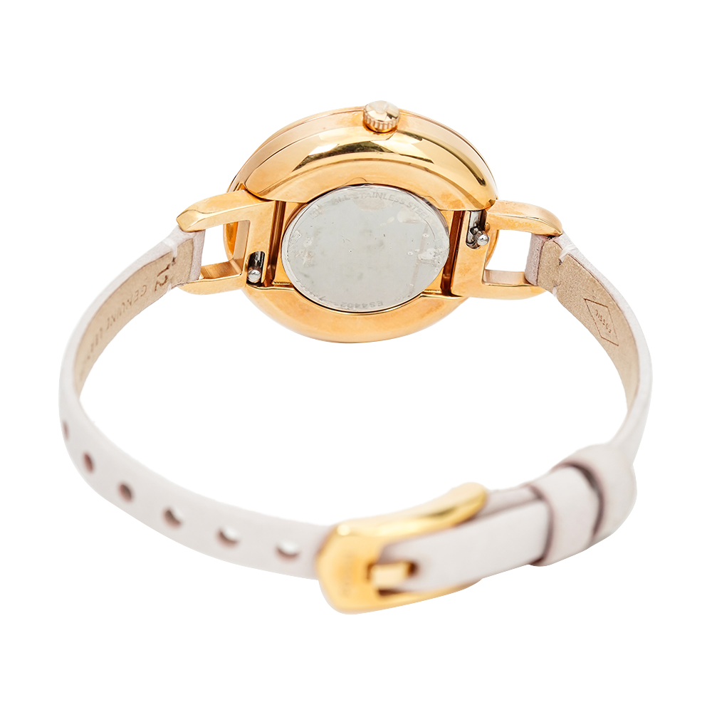 Jam Tangan Fossil Annette ES4402 Women White Dial Blush White Leather Strap