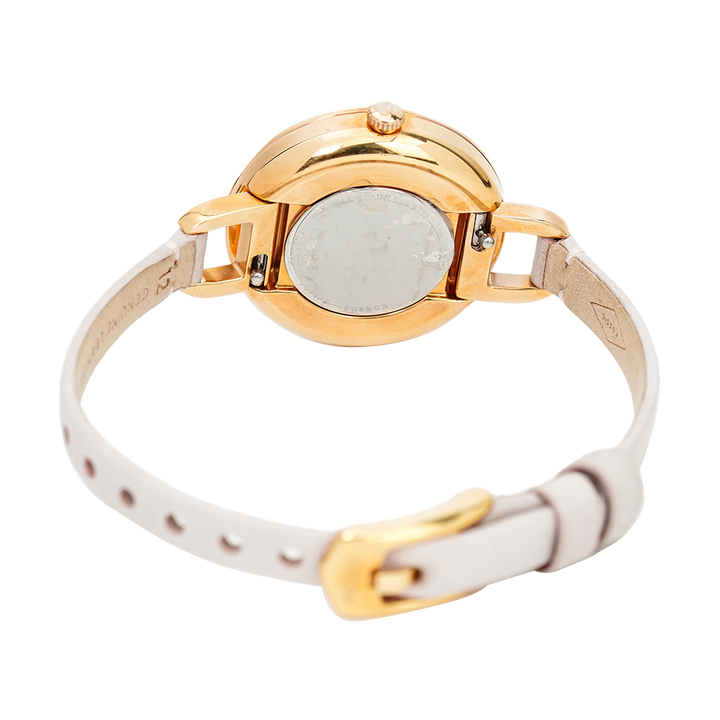 Jam Tangan Fossil Annette ES4402 Women White Dial Blush White Leather Strap