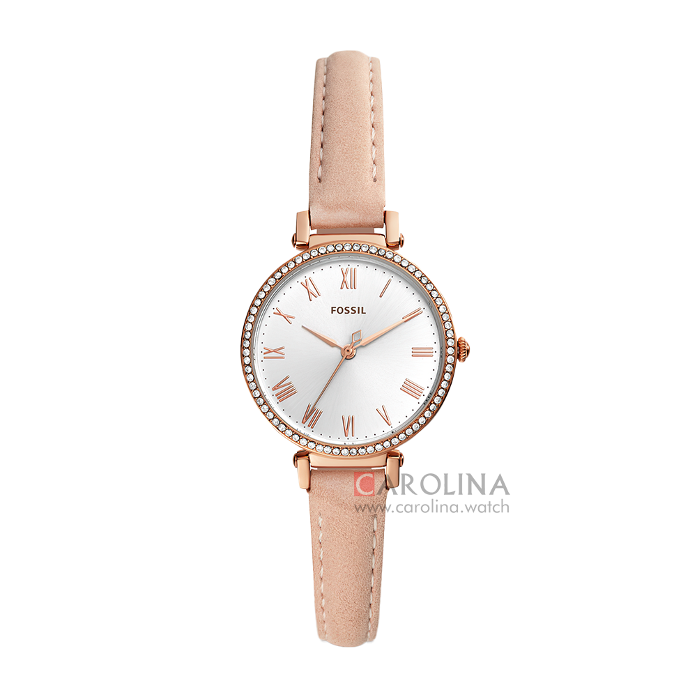 Jam Tangan Fossil Kinsey ES4445 Women Silver Dial Beige Leather Strap