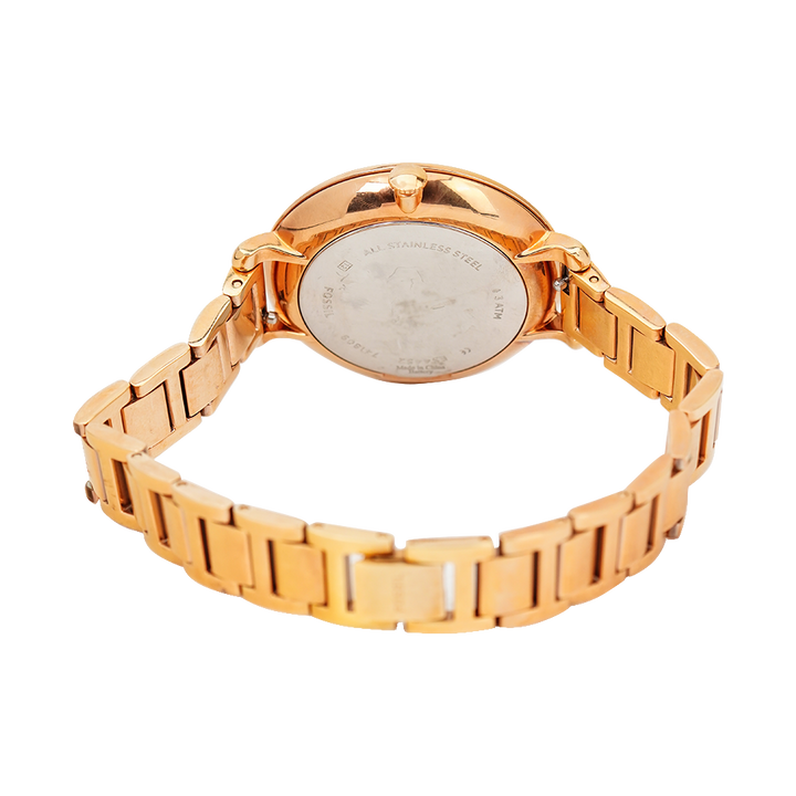 Jam Tangan Fossil Jocelyn ES4452 Women White MOP Dial Rose Gold Stainless Steel Strap