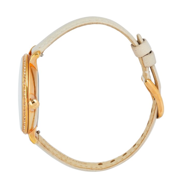 Jam Tangan Fossil Jocelyn ES4455 Women White MOP Dial Blush White Leather Strap