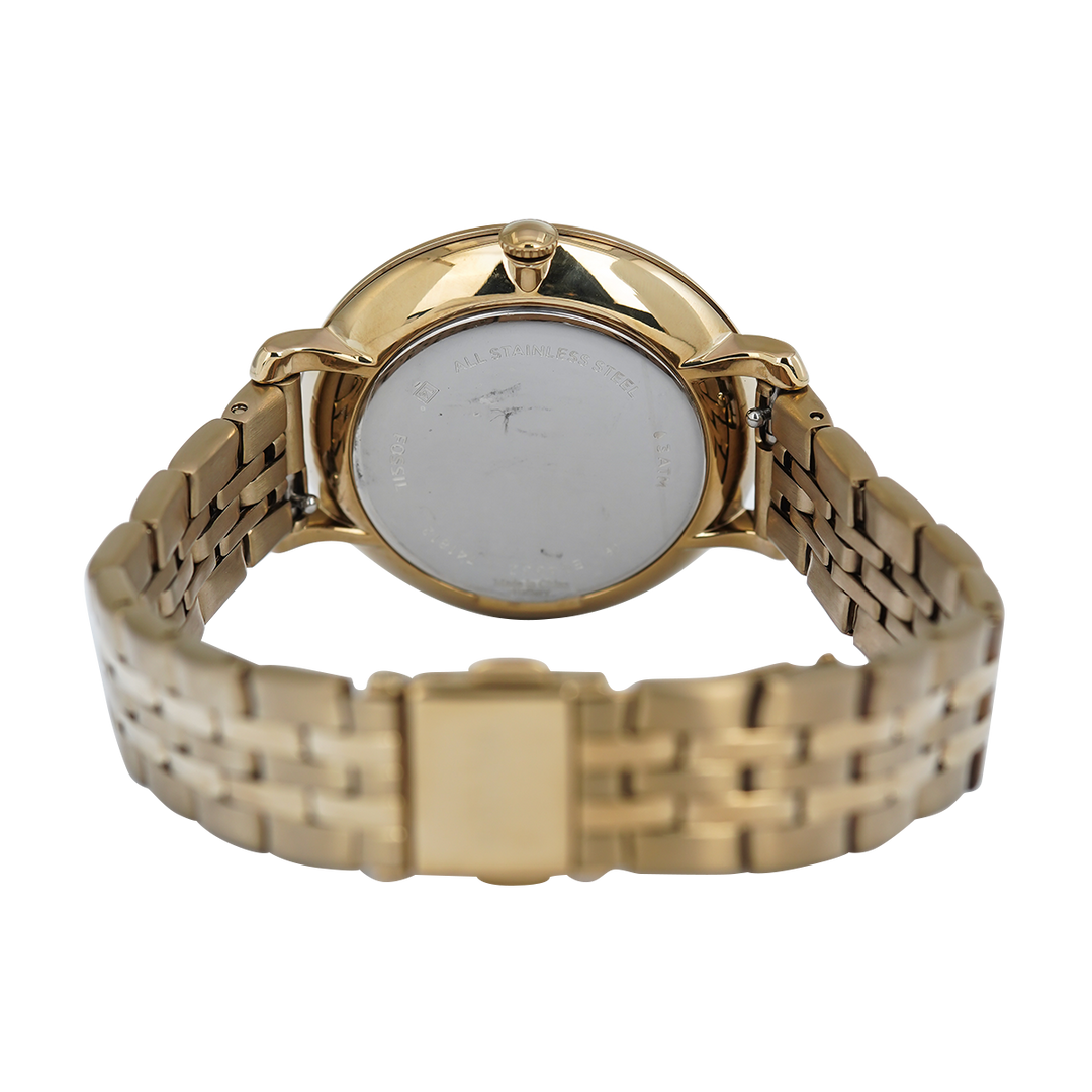 Jam Tangan Fossil Jacqueline ES4552 Antique Women White Dial Gold Stainless Steel Strap